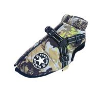 YEBEIOUEYC Winter Warm Large Pet Dog Jacket with Harness Waterproof Big Dog Coat for Labrador Chihuahua French Bulldog Outdoor Dogs Clothes(Camouflage,XXL)