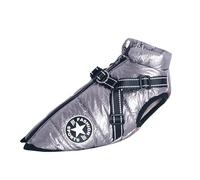 YEBEIOUEYC Winter Warm Large Pet Dog Jacket with Harness Waterproof Big Dog Coat for Labrador Chihuahua French Bulldog Outdoor Dogs Clothes(Gray,L)