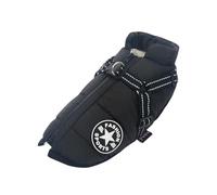 YEBEIOUEYC Winter Warm Large Pet Dog Jacket with Harness Waterproof Big Dog Coat for Labrador Chihuahua French Bulldog Outdoor Dogs Clothes(Black,XL)