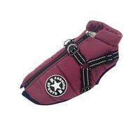 YEBEIOUEYC Winter Warm Large Pet Dog Jacket with Harness Waterproof Big Dog Coat for Labrador Chihuahua French Bulldog Outdoor Dogs Clothes(Purple,5XL)