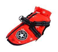 YEBEIOUEYC Winter Warm Large Pet Dog Jacket with Harness Waterproof Big Dog Coat for Labrador Chihuahua French Bulldog Outdoor Dogs Clothes(Snowflake,S)
