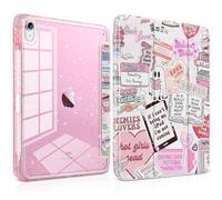 Yebiseven Case for iPad Air 11 Inch M4 M3 M2 2026 2025 2024, iPad Air 5th 4th Generation 10.9 Inch 2022 2020-Pencil Holder, Glitter Shiny Shockproof cover with Sparkly Clear Back, Quotes Ghost Collage
