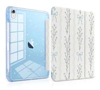 Yebiseven Case for iPad Air 11 Inch M4 M3 M2 2026 2025 2024, iPad Air 5th 4th Generation 10.9 Inch 2022 2020-Pencil Holder,Glitter Shiny Shockproof cover with Sparkly Clear Back, Watercolor Floral bow