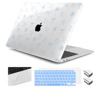 Yebiseven for M1 MacBook Air 13 inch Case 2021 2020 2019 2018 Model A2337/A2179/A1932, Laptop Hard Shell Case with Keyboard Cover & Trackpad Protector & 2 OTG Adapters, Starfish & Tree