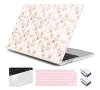 Yebiseven for M4 MacBook Air 15 inch Case 2025 2024 2023 Released A3241 A3114 M3 A2941 M2, Hard Shell Laptop Case with Keyboard Cover & Trackpad Film & 2 OTG Adapters, Rose