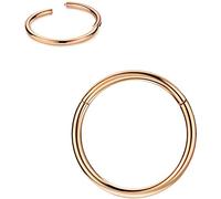 YEBOCIYO Helix Piercing Jewelry 12mm Nose Ring 16G Daith Helix Earrings Rook Hoop Cartilage Tragus Piercing Lobe Hoop Lip Eyebrow Ring Rose Gold