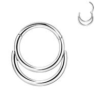 YEBOCIYO Nose Ring 16G Helix Hoop Earrings Silver Septum Piercing 8mm Daith Piercing Jewelry Surgical Steel Conch Lobe Hoop Lip Eyebrow Belly Nipple Ring