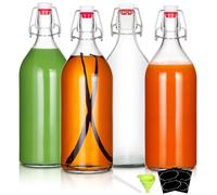 YEBODA 32oz Swing Top Bottles -Glass Beer Bottle with Airtight Rubber Seal Flip Caps for Home Brewing Kombucha,Beverages,Oil,Vinegar,Water,Soda,Kefir (4 Pack)