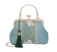 YeBon Retro Shoulder Chain Messenger Clutch Chinese Style Bamboo Embroidered Jacquard Women's Evening Bags