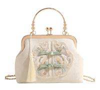 YeBon Retro Shoulder Chain Messenger Clutch Chinese Style Bamboo Embroidered Jacquard Women's Evening Bags