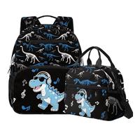 YECARYPOD Backpack for Boys Preschool Toddler School Bag for Boys with Lunch Box Kids Book Bag Backpack for 2-5 Years Old, Funny Dinosaur