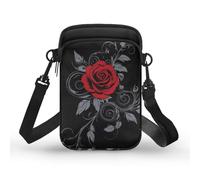 YECARYPOD Small Crossbody Phone Bag for Women Cell Phone Purse Wallet Cute Shoulder Bag, Aesthetic Red Rose, One Size