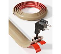 YECAYE 1.5M Floor Cable Cover, Light Wood, W30mm X H10mm | Wood Grain, Self-Adhesive Floor Cable Protector, Anti-Trip Extension Cable Hider, Easy Cut Wires Protector,for Home&Office