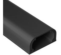 Yecaye Cable Trunking Black for TV on Wall, 1.2M Paintable Trunking for Electric Cables, Large Cable Management Kit, Wire Hiding for White Wall, 3 X L400mm W24mm H12mm