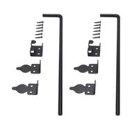 Yechiry 1/2 X 18 Inch Heavy Duty Cane Gate Drop Rod, Black Powder Coated Steel Ground Latch for Wooden Fences Metal Gates Doors, with Mounting Hardware for Secure Installation