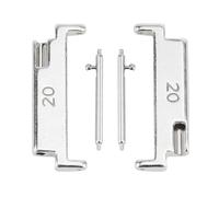 Yechiry 1 Pair Metal Watch Band Adapter, 20 To 22mm Watch Strap Connection Adapter with Spring Bars Metal Watch Band Connector for Universal Watchband Replacement (1 Pair)