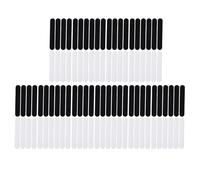 Yechiry 100 PCS Hat Sweat Liner, Breathable Non Woven Fabric Hat Sweatband with Adhesive Backing, Versatile Black & White Sweat Absorber Sticker for Fitness Outdoor Activities