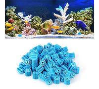 Yechiry 100Pcs Filtering Bio Balls Versatile Filtration Media for Fish Tanks Suitable for Freshwater and Saltwater Plastic Blue 1.6x1.5cm