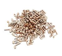 Yechiry 100PCS Musical Note Wood Pieces, Fashion Vintage Easy Painting Wooden Cutouts with Composite Wood DIY Decorations for Card Making Decorating Scrap Booking Paper Cutting