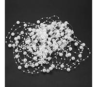 Yechiry 10M Beading Garland White Beads Chain DIY Wedding Party Decoration for Doors Windows Material ABS Length 32.8ft Applicable Scene: Home Office Dormitory Flower Shop (White)
