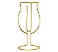 Yechiry 10Pcs Gold Electroplating Goblet Shaped Paper Clips, Funny Cute Bookmark Clips for Notes Photos Cards, Sturdy Metal Construction with Clear Storage Box