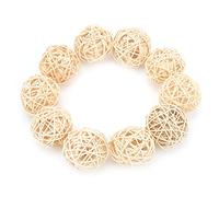 Yechiry 10Pcs Rattan Bird Toys, Hand Woven Chew Balls, Beak Trimming Play Toy, Ideal for Parrots & Small Pets, 6cm/2.4in Diameter (5CM original color)