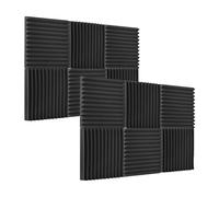 Yechiry 12pcs Acoustic Foam Panels, Studio Acoustic Foams Sound Absorption Panels with 11 Slots, for Small and Medium Rooms Home Studios (12pcs)