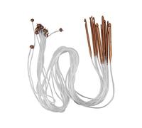 Yechiry 12Pcs Tunisian Carbonized Bamboo Crochet Hooks, Tube Knitting Needles Set, Smooth Polished Hooks with Ergonomic Design, Ideal for Weaving Carpets, Shawls & Sweaters