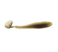 Yechiry 15Pcs T Tail Soft Fishing Lure, Silicone Dual Color Spiral Pattern Lure, High Imitation Swimming Bait with Paddle Tail, Ideal for Perch Snakehead Catfish Sea Fishing (LWCOLOR:A)