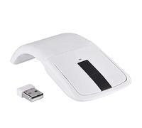 Yechiry 2.4GHz Foldable Wireless, Ergonomical Arc Touch Mouse, 10M/32.81FT Mouse USB Receiver Optical Folding Wireless Mouse for Laptop Notebook PC Computer, Flatten to Turn Off (White)