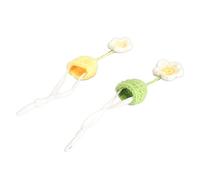 Yechiry 2 Pcs Knitted Hats for Small Animals, Cute Tiny Hamster Hat with Adjustable Strap, Lovely Hand Knitted Tiny Hats with Christmas Clothes Costume, Ideal for Lizard, Guinea Pig &