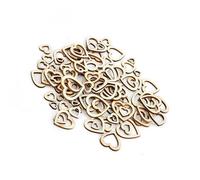 Yechiry 200Pcs Polished Hollow Heart Shape Wood Crafts Handmade Decorative Pendant for Clothing,Colorful Accessories (30-10MM Mixed Hair 200 Pieces)