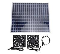 Yechiry 22W Solar Panel Exhaust Fan Kit, Powerful Solar Panel, IP65 Water Proof Dual Exhaust Fan for Chicken Coop Dog House Greenhouse Shed RV Better Airflow Humidity Control