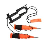 Yechiry 2Pcs Ice Fishing Picks, Stainless Steel Ice Safety Picks, Plastic Tools with Emergency Whistle, Ideal for Outdoor Hiking & Fishing Accessories (black rope)