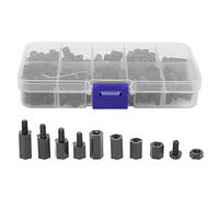 Yechiry 300 Pcs Nylon Standoff and Nut Combo, Practical and Sturdy for Diverse Projects, Complete Set of Female-Female and -Male Standoffs in White/Black (Black M3 nylon screws 300 pieces/box)