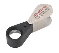 Yechiry 30X Rechargeable Jewelers Loupe Magnifier with LED Light, Optical Glass Lens Illuminated 22mm Eye Loop Magnifier, Pocket Folable Jewelry Magnifying Glass with 4 Light Mode
