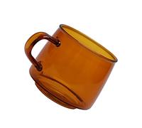 Yechiry 350ml Glass Coffee Mug, Clear Borosilicate Crystal Cup, High Temperature Resistant Drinking Vessel with Handle, Ideal for Home, Cafe & Restaurant (Succinite)