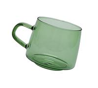 Yechiry 350ml Glass Coffee Mug, Clear Borosilicate Crystal Cup, High Temperature Resistant Drinking Vessel with Handle, Ideal for Home, Cafe & Restaurant (Green)