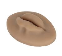 Yechiry 3D Silicone Fake Skin Lips, Practice Silicone Lips for Training with Tooth Shape Upgraded Model, Soft Real Skin Touch Feeling, Training Accessory (Brown)