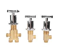 Yechiry 3Pcs Brass Water Mixing Valve, G1/2 Male Thread Bathroom Control Valve with Thickened Stainless Steel Handle, Brass Plumbing Fitting, Non Rusting for Bathroom & Bathtub