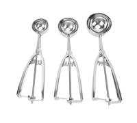 Yechiry 3Pcs Cookie Scoop Set, Stainless Steel Ice Cream Scooper, Non Slip Handle 3 Size Cookie Dough Scoop for Home Dessert Shop with Ergonomic Design