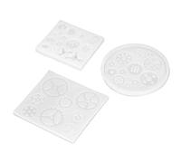 Yechiry 3PCS Gear Silicone Mold, Cartoon Punk Style Industrial Machinery Gear Shape Nonstick Mold, High Temperature Reusable for Resin Jewelry, Clay Craft & Fondant Cake