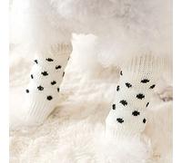 Yechiry 4PCS Dog Elbow Protector, Pet Elbow Protective Sleeve, Socks Soft Pet Joint Protection Wear Proof High Stretch Fabric Cute Polka Dot for Dogs Ankle Support Safely Chew (S)