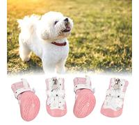 Yechiry 4Pcs Lot Pet Dog Shoes Casual Design Zipper Hook Loop Puppy Boots for Outdoor Activities, Pink 2# 3# 4# (Number 2(13 X .9 X 1.5cm / 5.1 0.6in))