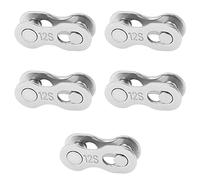 Yechiry 5 Pairs Bicycle Missing Link, Rustproof Alloy Steel Easy Installation Reusable Bike Chain Link with Quick Release & Slippy Edges for 6, 7, 8, 9, 10, 11, 12 Speed Chain (12 speed)