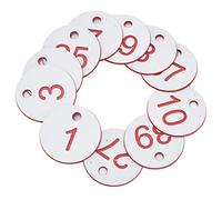 Yechiry 50Pcs Beehive Tags, Numbered Round Livestock Labels with Hole, Beekeeping Identification Tags for Beekeeping Supplies & Animal Husbandry Management (1-50)