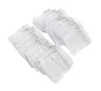 Yechiry 50PCS Drawstring Sheer Mesh Bag, Pretty Star Pattern Transparent Gift Bags, Satin Drawstrings Mesh Bags with Star Design, Ideal for Wedding, Candy, Christmas Treats & Small Gifts (Silver)