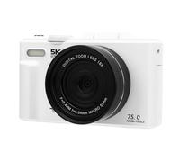 Yechiry 5K Digital Camera for Photography, WiFi 75MP HD 18X Digital Zoom Autofocus Lightweight Compact Camera with 3 inch Flip Screen 32GB Memory Card for Beginners, Teens, Kids (White)