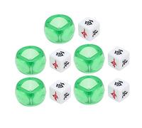 Yechiry 5Pcs Mahjong Dice Set with Durable Plastic Material for Casino and Board Games - South West North Wind Direction Dice - Lightweight and Portable (Transparent Green)