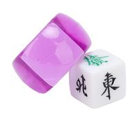 Yechiry 5Pcs Mahjong Dice Set with Durable Plastic Material for Casino and Board Games - South West North Wind Direction Dice - Lightweight and Portable (Transparent Purple)